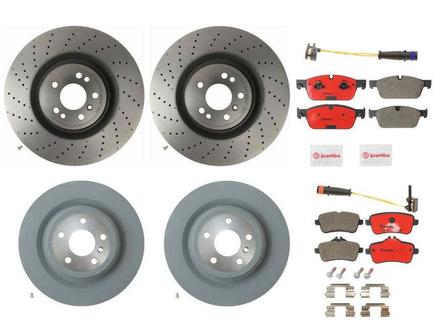Brembo Brake Pads and Rotors Kit Front and Rear (375mm/330mm